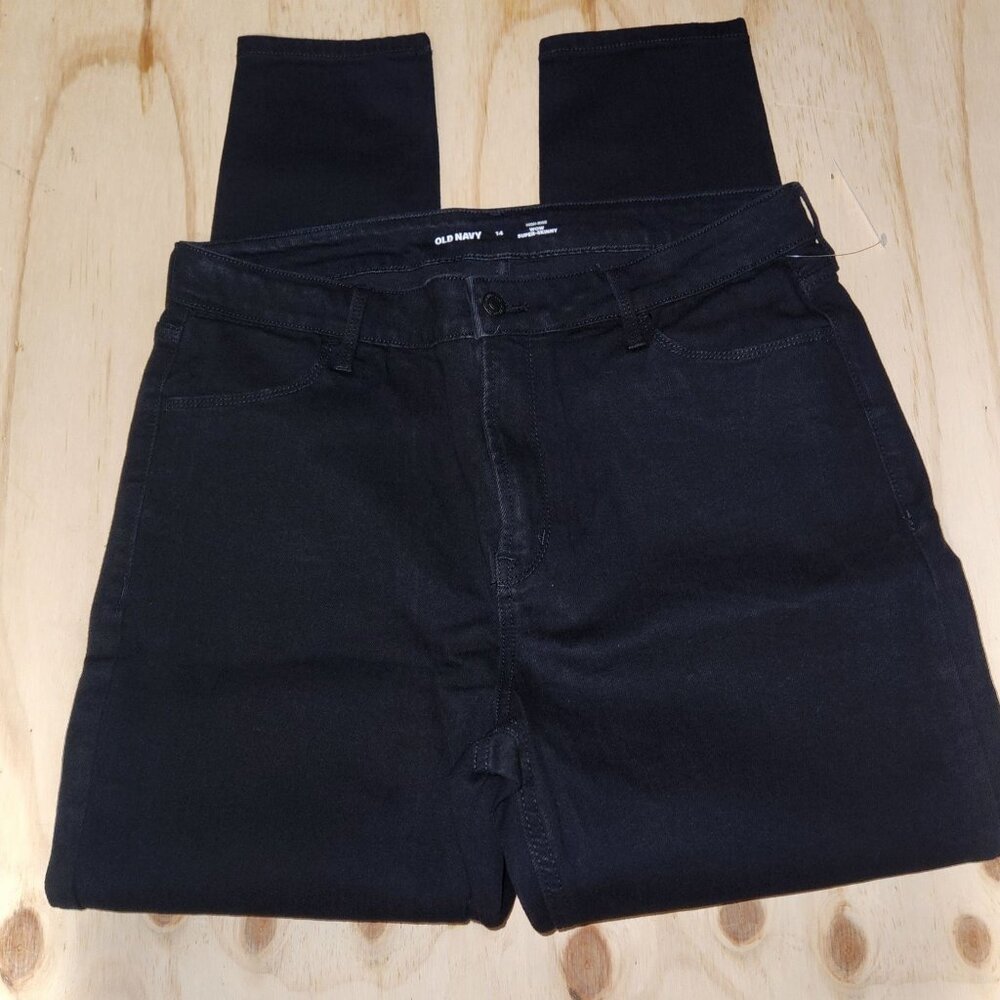 Old Navy High Rise WOW Super-Skinny Women's size 14 Jeans Black NWT